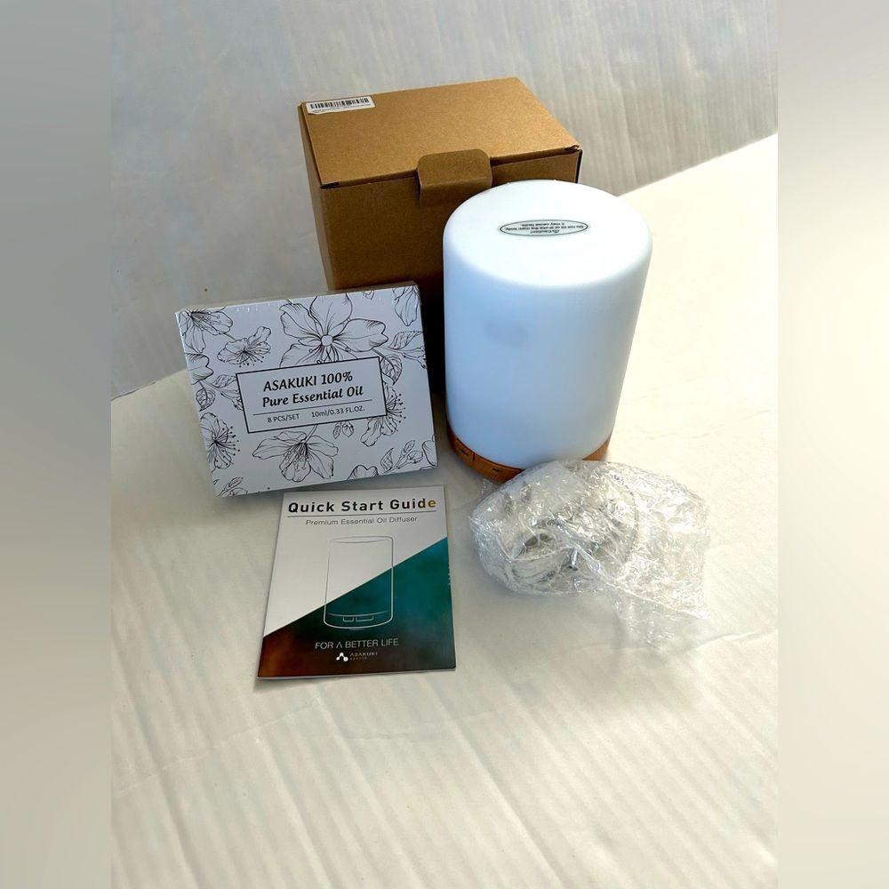 ASAKUKI Essential Oil Diffuser and pure Essential Oils Set